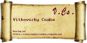 Vitkovszky Csaba névjegykártya