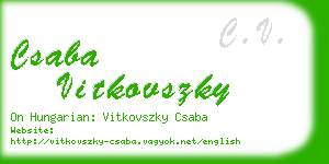 csaba vitkovszky business card